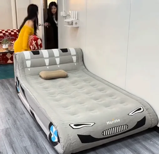 Inflatable Sofa Bed – Foldable Air Mattress Couch with Backrest for Guests &amp; Living Room