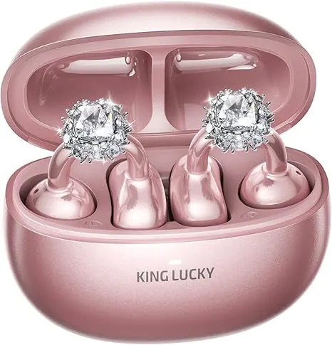 Luxury Crystal-Style Wireless Earbuds with Charging Case